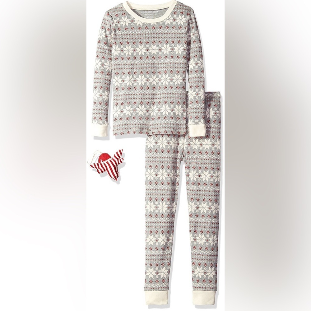 NWT - Burt’s Bees Snowflake Christmas Pajamas - 3T (unisex)